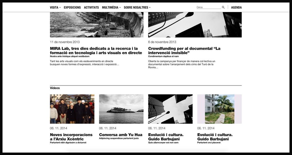 Centre de Cultura Contemporània de Barcelona — CCCB (disseny gràfic, art i cultura, sector públic, web), per DOMO-A | Direcció d’art i disseny gràfic, Barcelona
