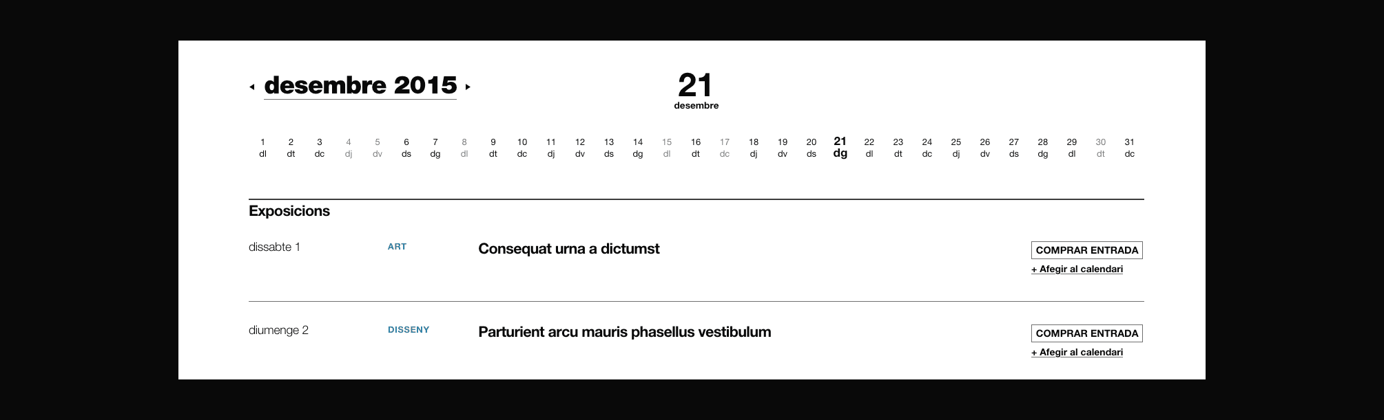 Centre de Cultura Contemporània de Barcelona — CCCB (disseny gràfic, art i cultura, sector públic, web), per DOMO-A | Direcció d’art i disseny gràfic, Barcelona