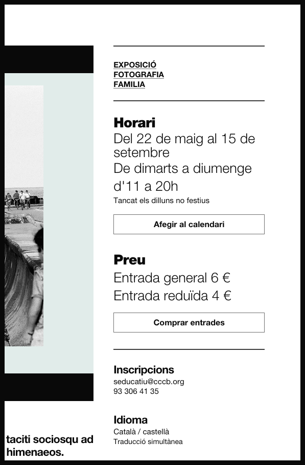 Centre de Cultura Contemporània de Barcelona — CCCB (disseny gràfic, art i cultura, sector públic, web), per DOMO-A | Direcció d’art i disseny gràfic, Barcelona