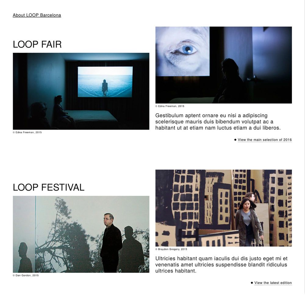 LOOP Barcelona (direcció d’art, art i cultura, web), per DOMO-A | Direcció d’art i disseny gràfic, Barcelona