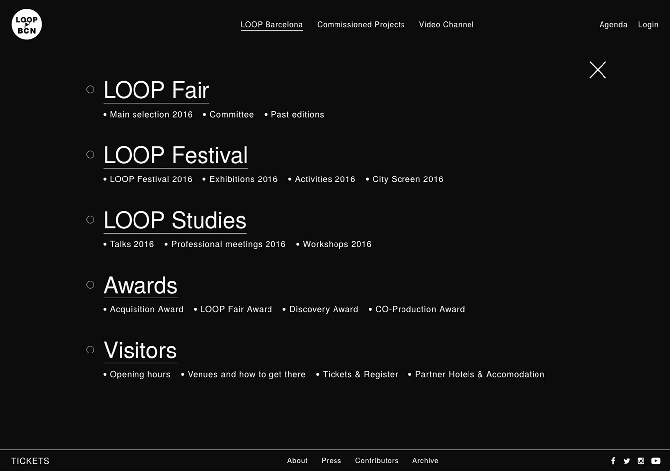 LOOP Barcelona (direcció d’art, art i cultura, web), per DOMO-A | Direcció d’art i disseny gràfic, Barcelona