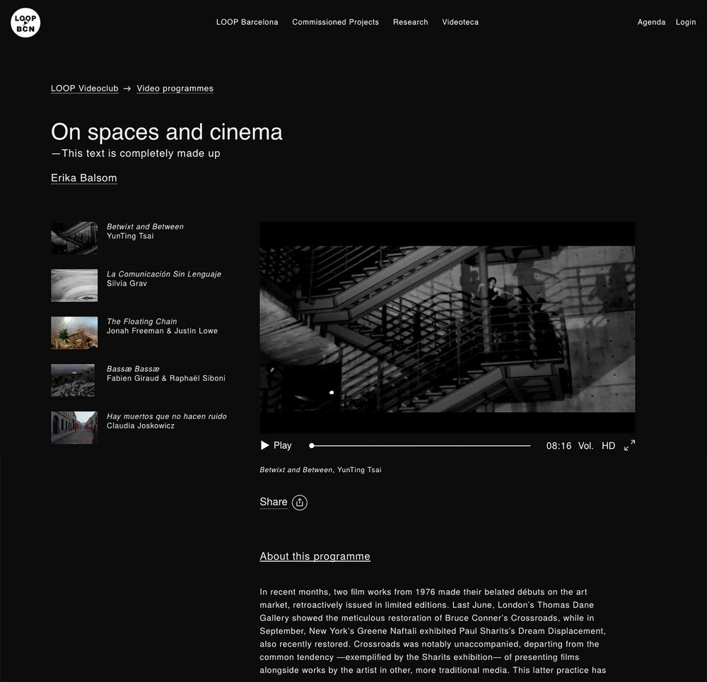 LOOP Barcelona (direcció d’art, art i cultura, web), per DOMO-A | Direcció d’art i disseny gràfic, Barcelona