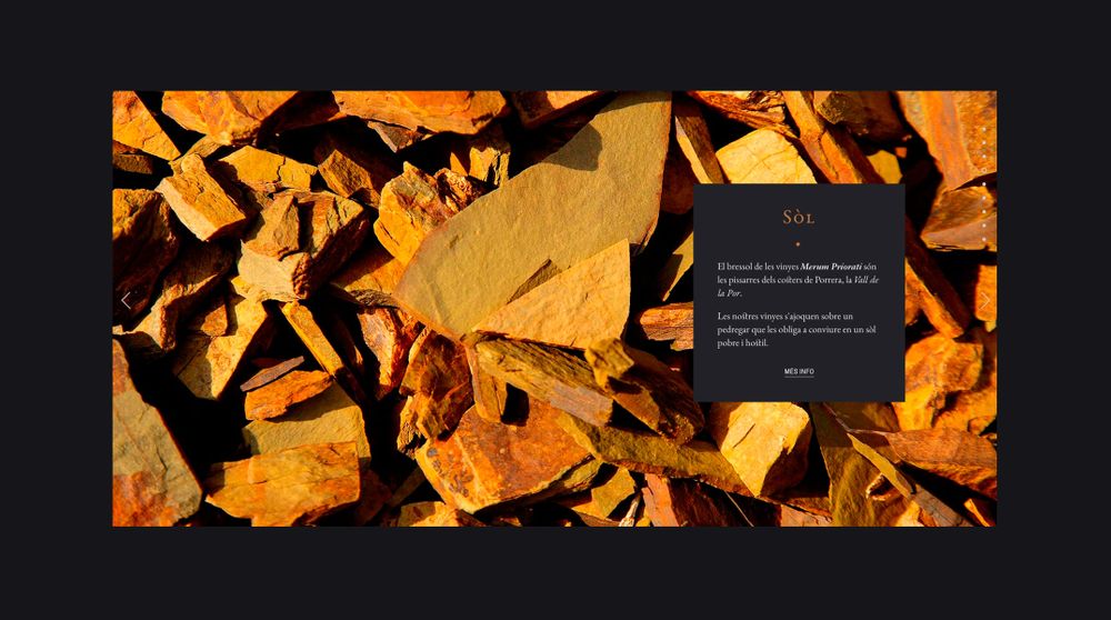 Merum Priorati (disseny gràfic, gastronomia, vinyes, web), per DOMO-A | Direcció d’art i disseny gràfic, Barcelona