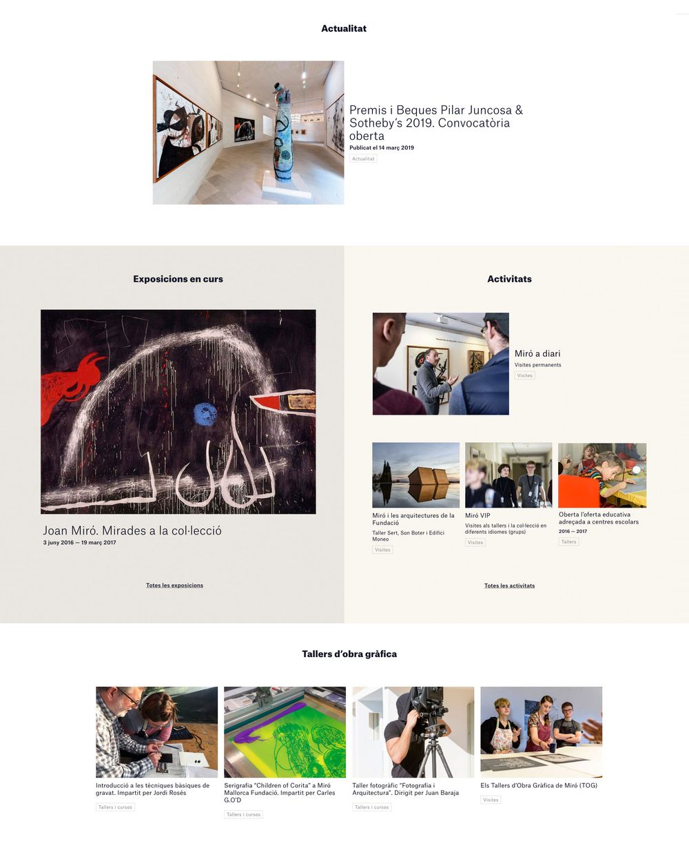 Miró Mallorca Web (direcció d’art, disseny gràfic, art i cultura, sector públic, web), per DOMO-A | Direcció d’art i disseny gràfic, Barcelona
