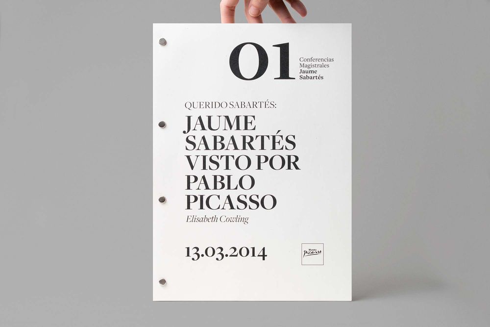 Conferències Magistrals Jaume Sabartés — Museu Picasso Barcelona (direcció d’art, disseny gràfic, art i cultura, print), per DOMO-A | Direcció d’art i disseny gràfic, Barcelona
