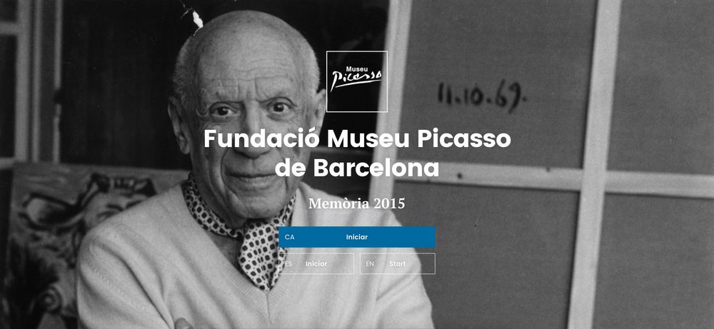 Museu Picasso — Memòria Anual 2015 (direcció d’art, disseny gràfic, art i cultura, web), per DOMO-A | Direcció d’art i disseny gràfic, Barcelona