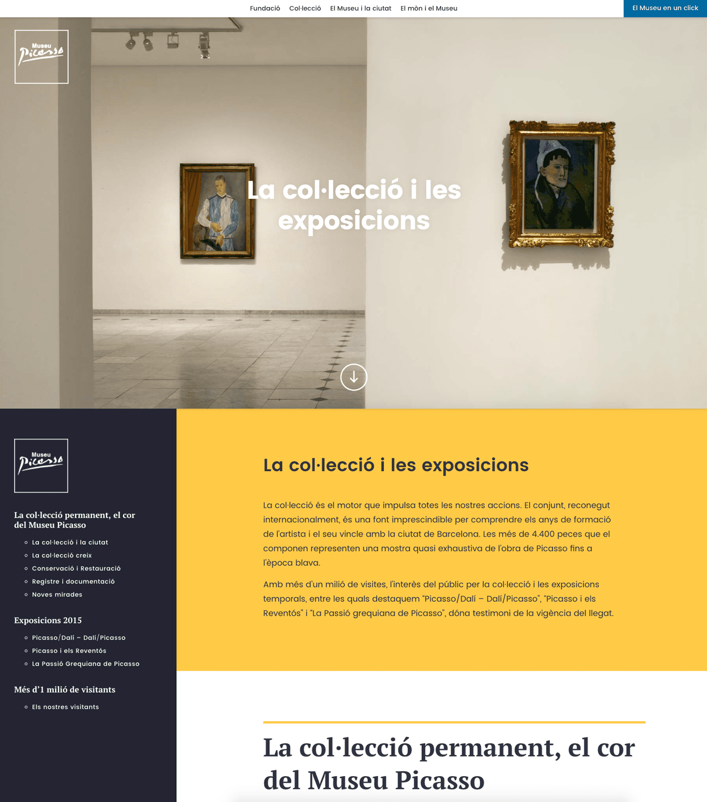 Museu Picasso — Memòria Anual 2015 (direcció d’art, disseny gràfic, art i cultura, web), per DOMO-A | Direcció d’art i disseny gràfic, Barcelona