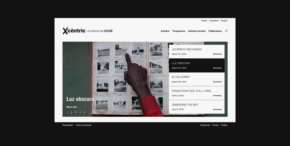 Xcèntric (direcció d’art, disseny gràfic, identitat, art i cultura, sector públic, print, web), per DOMO-A | Direcció d’art i disseny gràfic, Barcelona