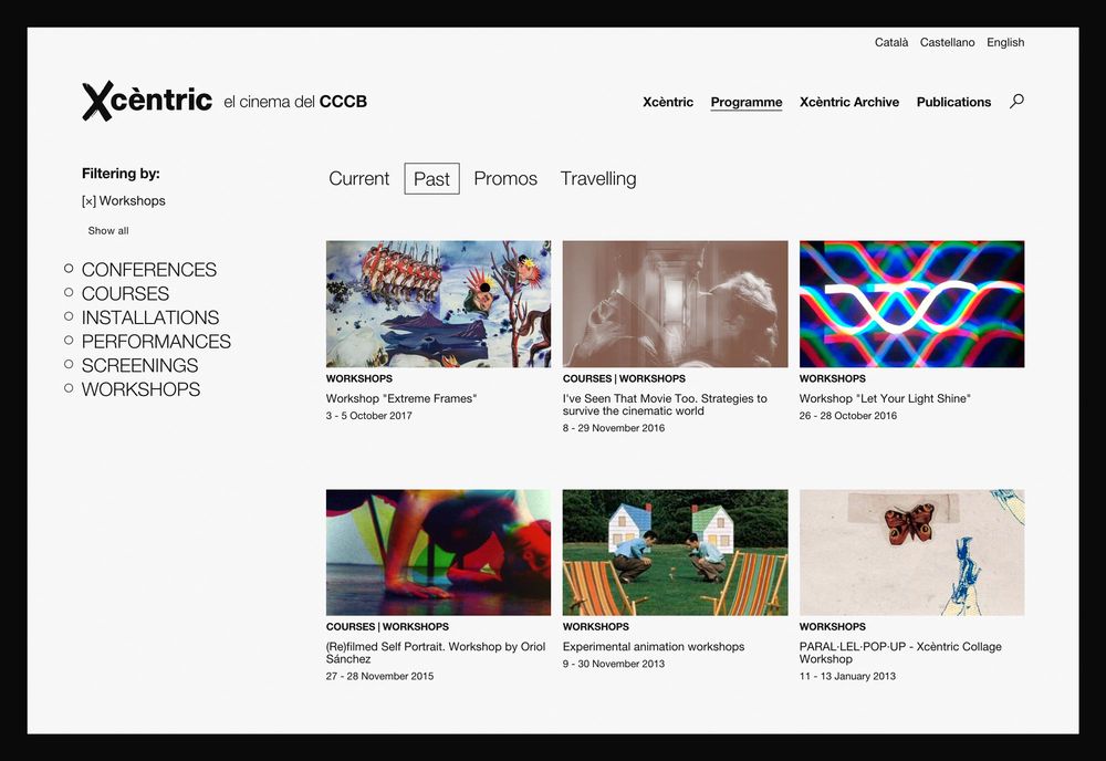 Xcèntric (direcció d’art, disseny gràfic, identitat, art i cultura, sector públic, print, web), per DOMO-A | Direcció d’art i disseny gràfic, Barcelona